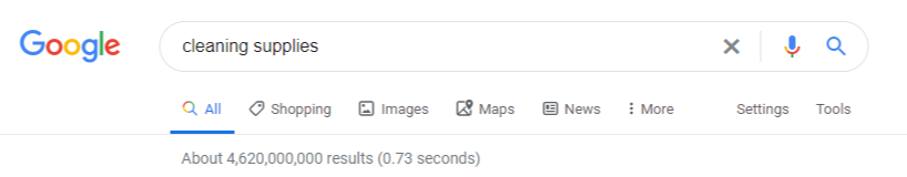 cleaning supplies search query