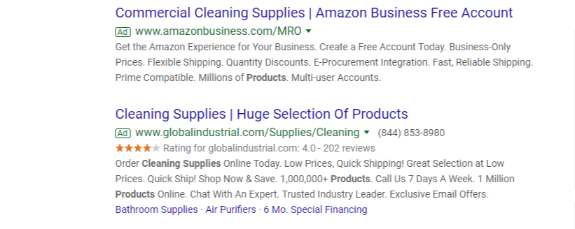 cleaning supply ads
