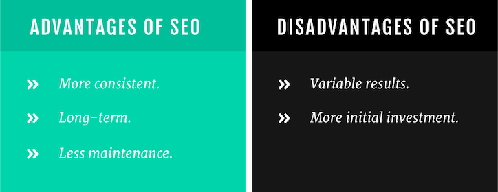 seo advantages and disadvantages